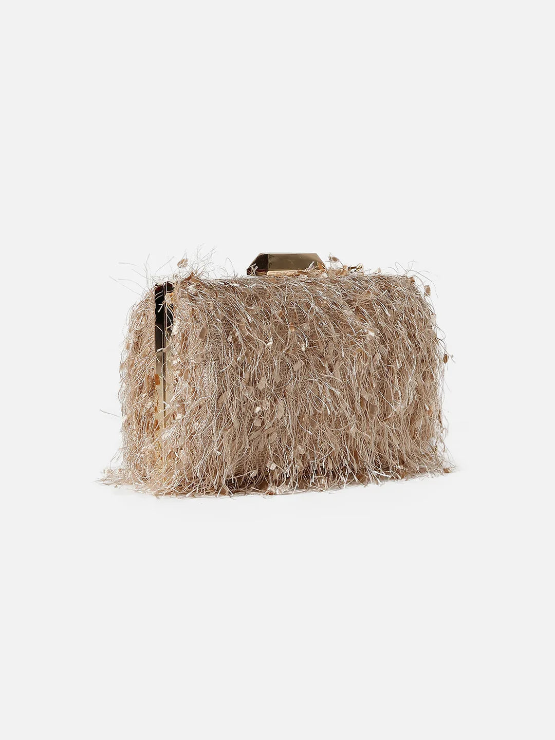 Textured Party Regular Clutch Bag with Push Lock For Women