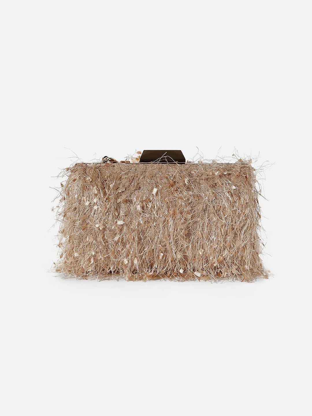 Textured Party Regular Clutch Bag with Push Lock For Women