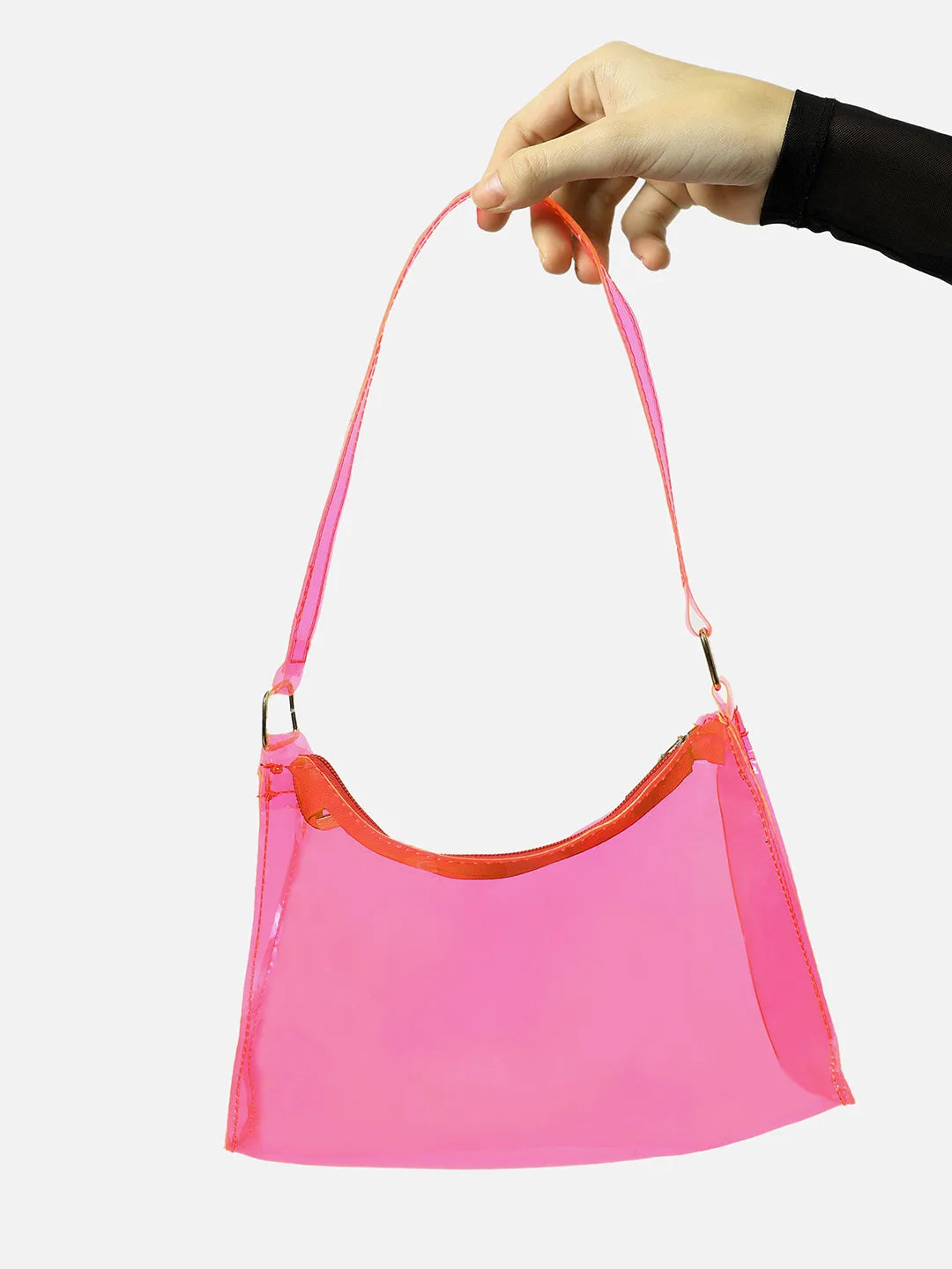 Transparent Casual Hand Bag with Zip Lock For Women