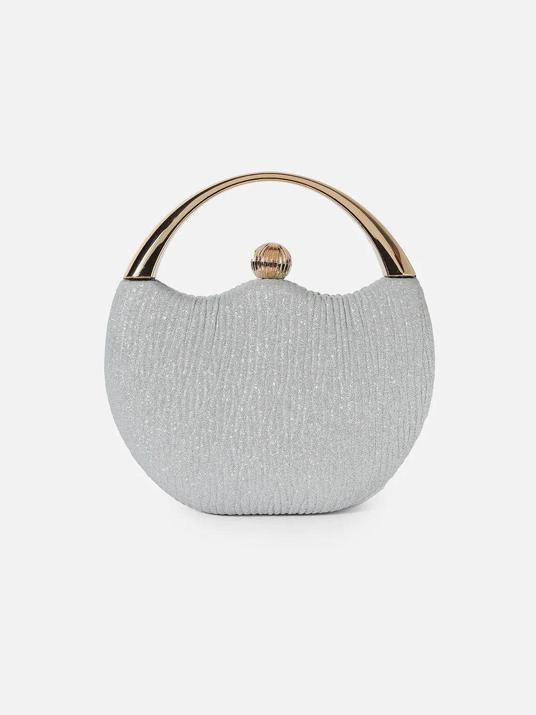 Textured Party Mini Hand Bag with Push Lock For Women