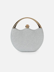 Textured Party Mini Hand Bag with Push Lock For Women