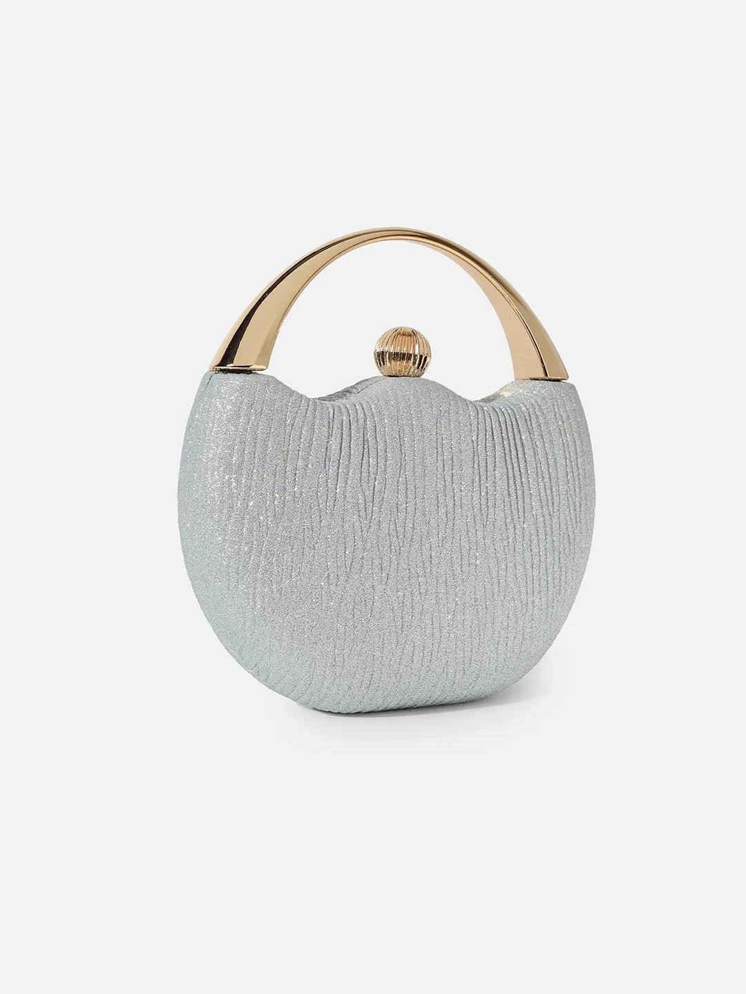 Textured Party Mini Hand Bag with Push Lock For Women