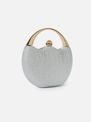 Textured Party Mini Hand Bag with Push Lock For Women