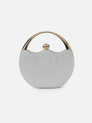 Textured Party Mini Hand Bag with Push Lock For Women