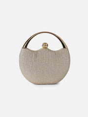 Textured Party Mini Hand Bag with Push Lock For Women