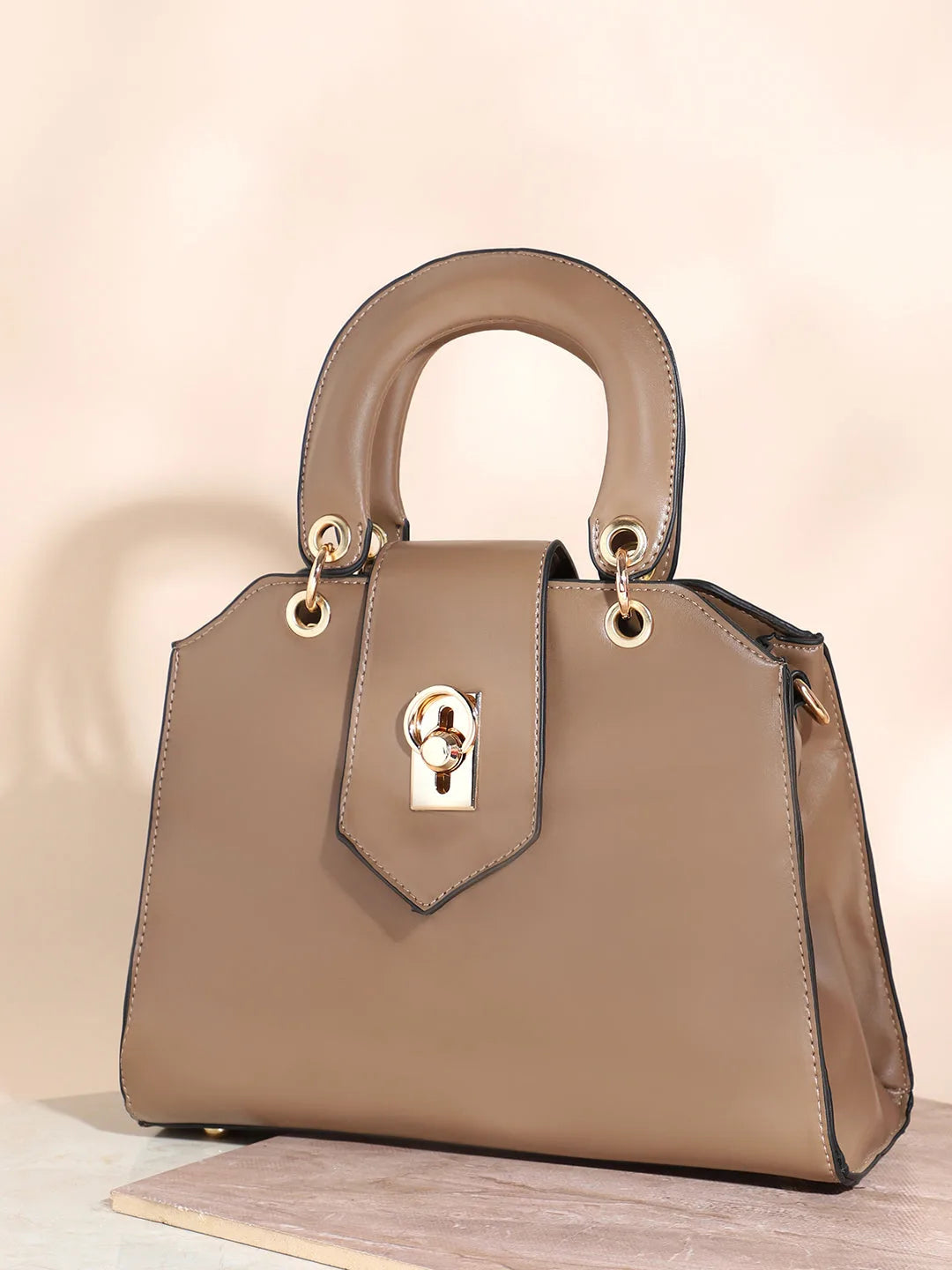 Solid Casual Hand Bag with Zip Lock For Women