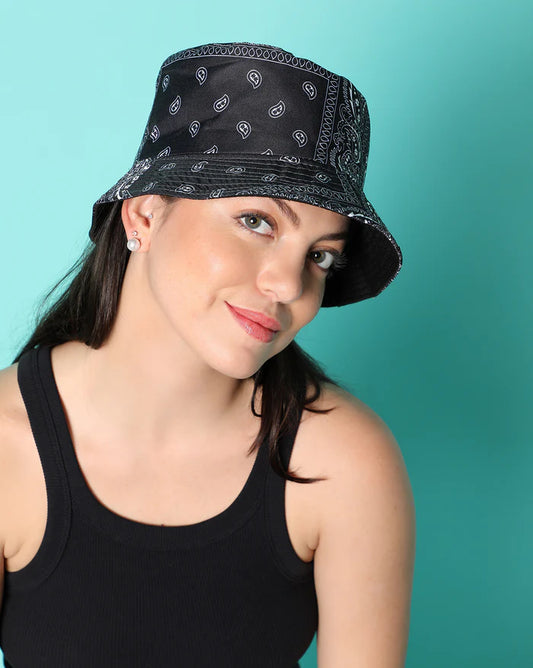 Black Vintage Bucket Cap