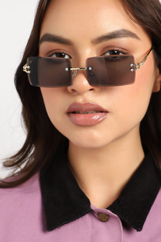 Rimless Rectangle Sunglass