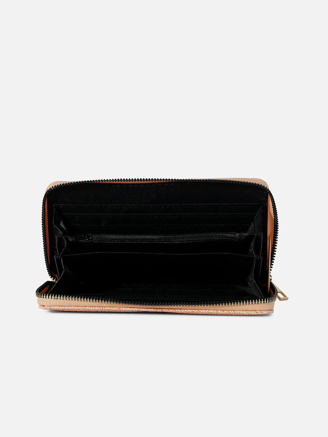 Textured Casual Regular Wallet with Zip Lock For Women