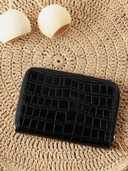 Textured Casual Regular Wallet with Zip Lock For Women