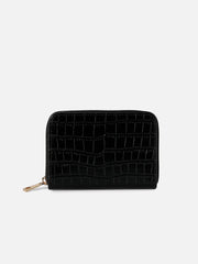 Textured Casual Regular Wallet with Zip Lock For Women