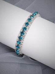 Silver Plated Party Designer Stone Bracelet