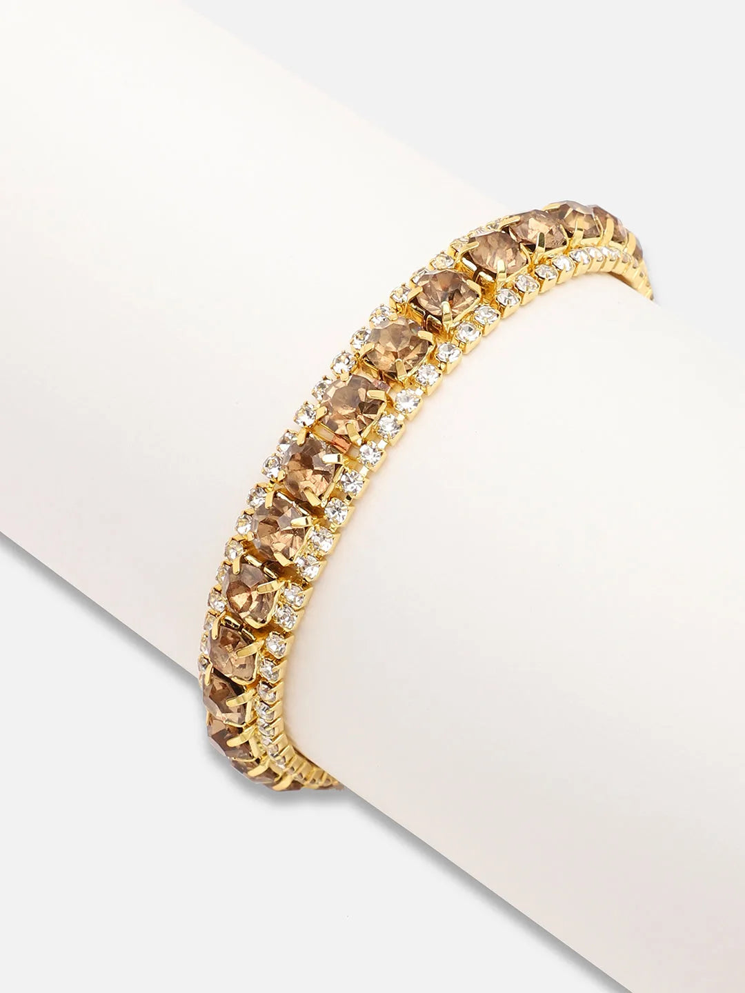 Gold Plated Party Designer Stone Bracelet