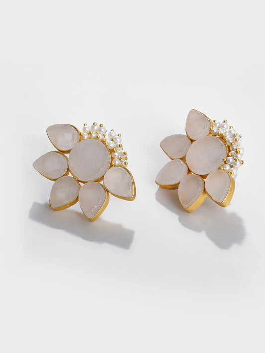 Gold Plated Designer Stone Earrings