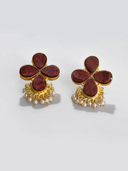 Gold Plated Designer Stone Earrings