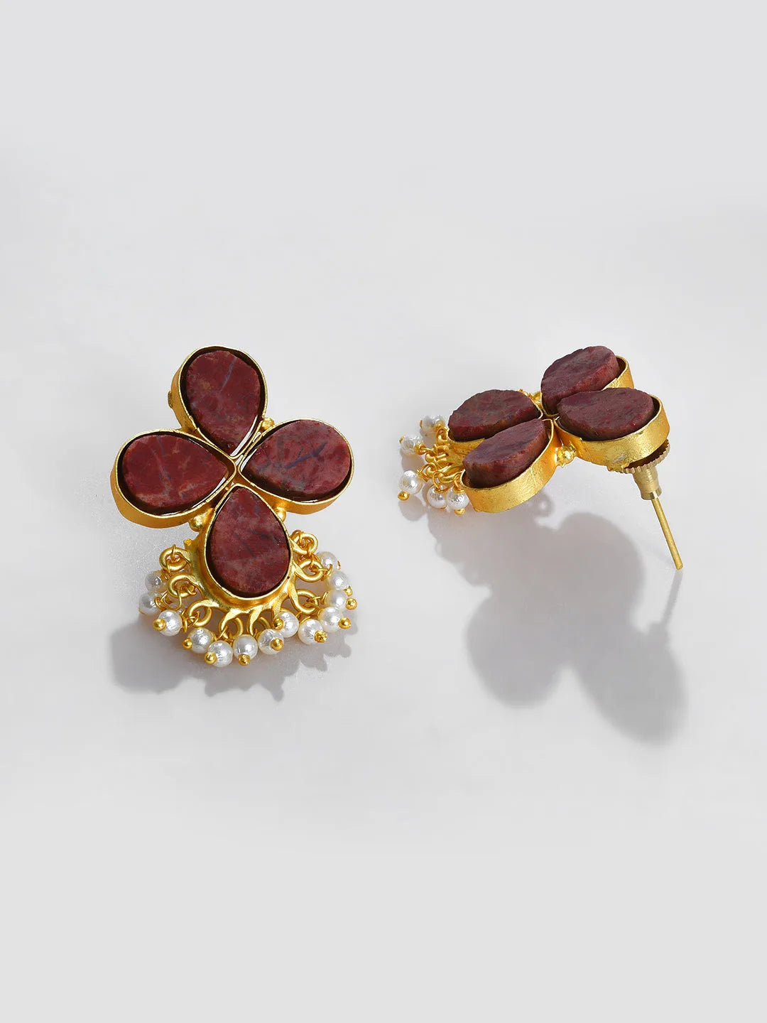 Gold Plated Designer Stone Earrings