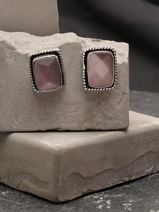 Silver Plated Designer Stone Stud