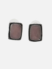 Silver Plated Designer Stone Stud