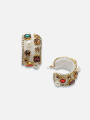 Gold Plated Party Designer Stone Drop Earring