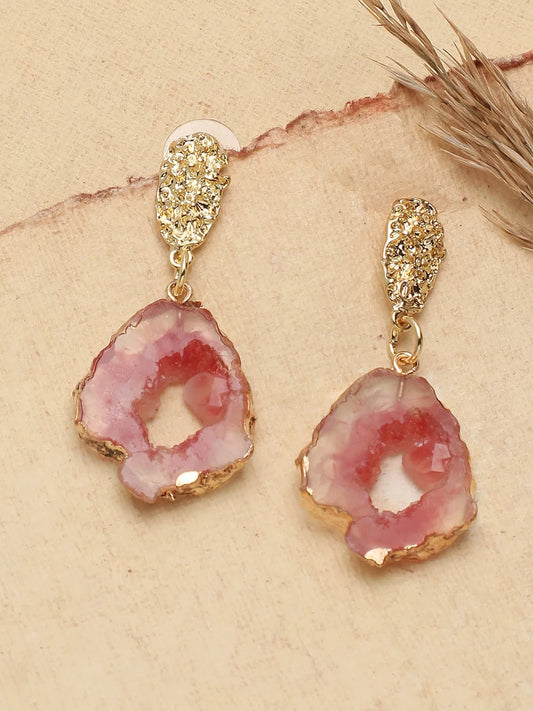 Gold Plated Party Designer Stone Drop Earring