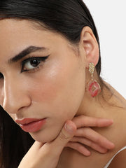 Gold Plated Party Designer Stone Drop Earring