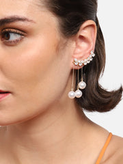 Gold Plated Party Designer Stone Drop Earring