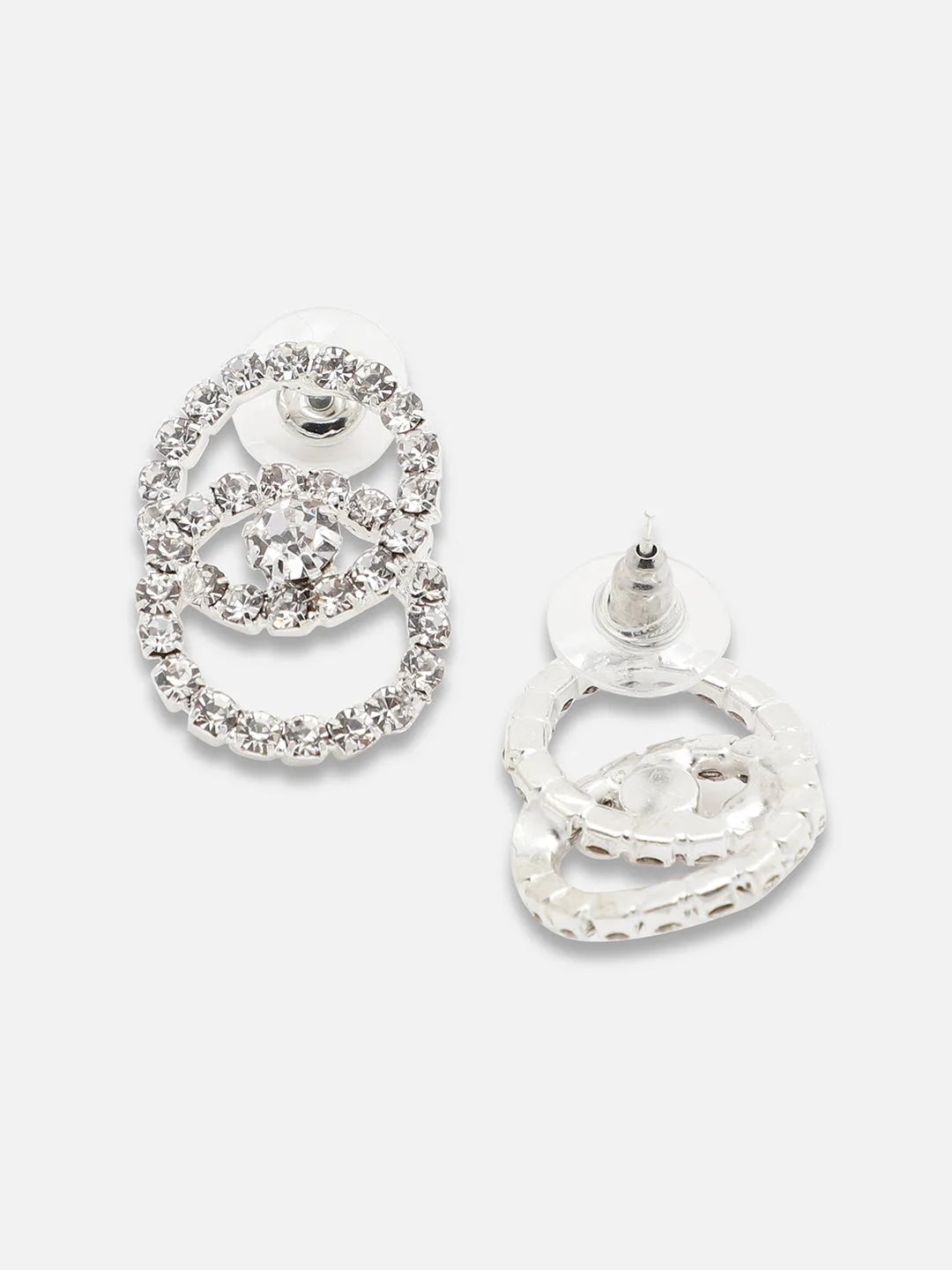 Silver Plated Party Designer Stone Drop Earring