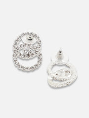 Silver Plated Party Designer Stone Drop Earring