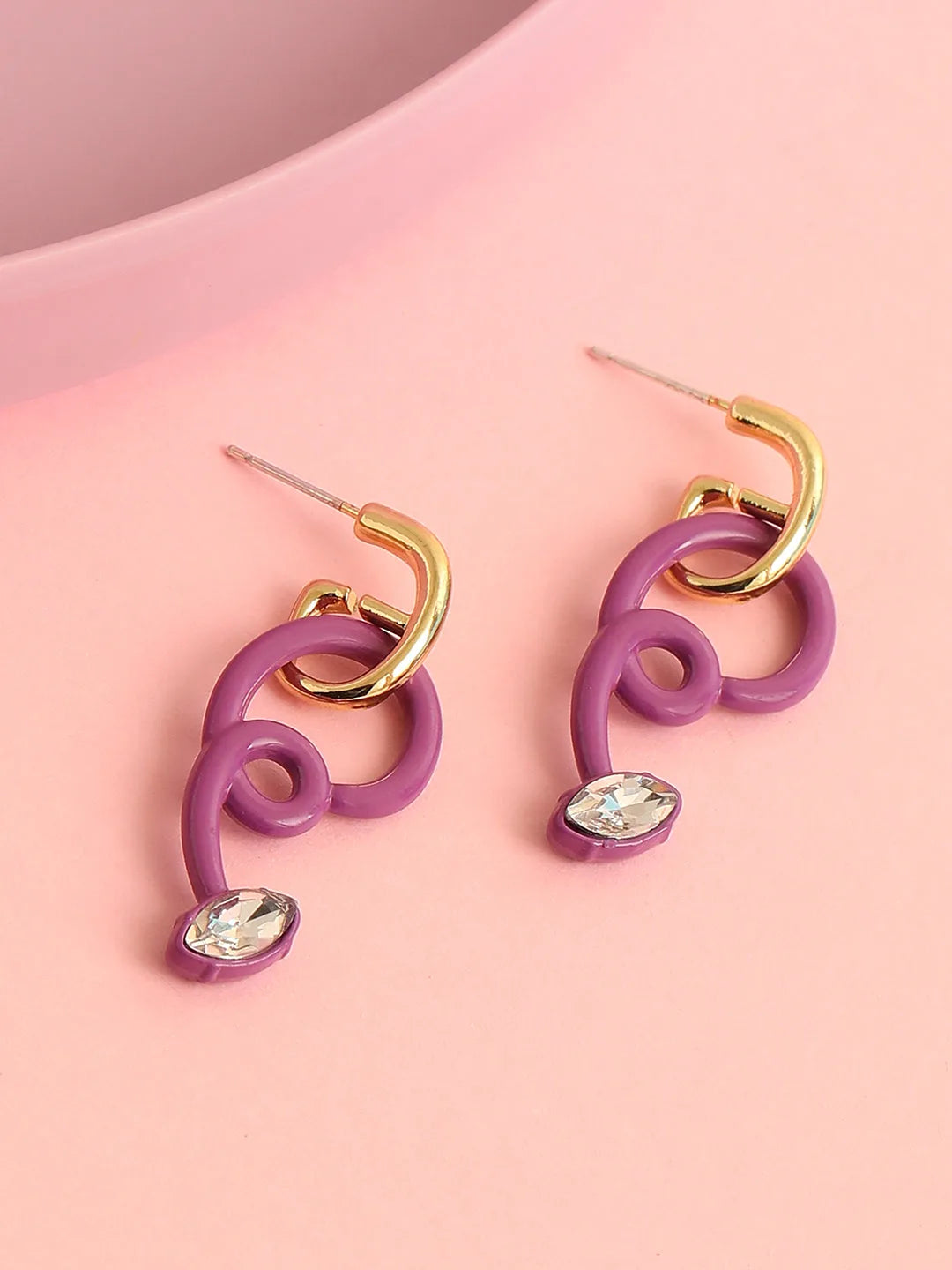 Gold Plated Casual Designer Stone Drop Earring