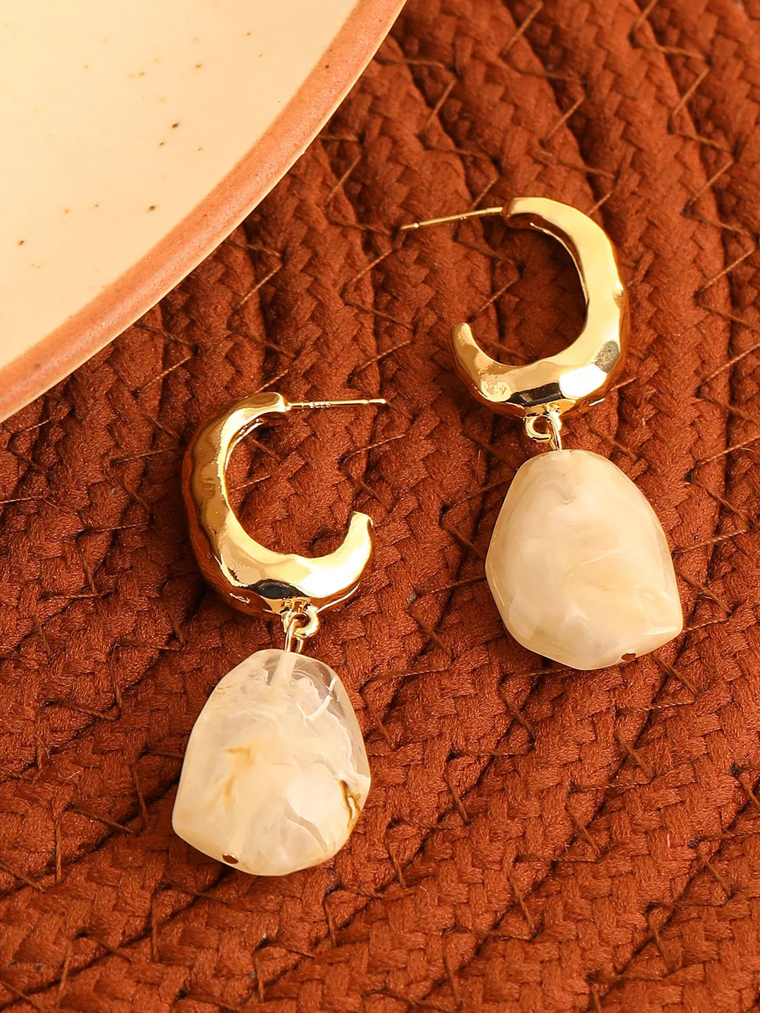 Gold Plated Party Designer Stone Drop Earring