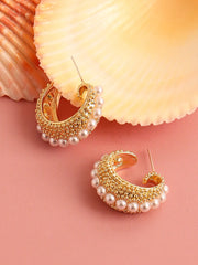 Gold Plated Party Pearls Drop Earring