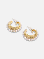 Gold Plated Party Pearls Drop Earring