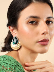 Gold Plated Designer Stone Drop Earring