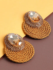 Gold Plated Designer Stone Drop Earring