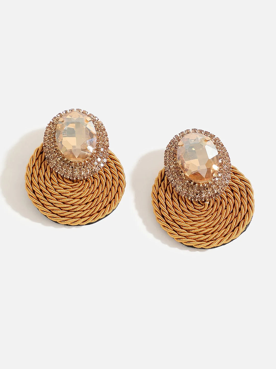 Gold Plated Designer Stone Drop Earring