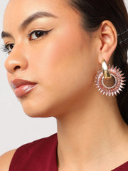 Gold Plated Designer Stone Drop Earring