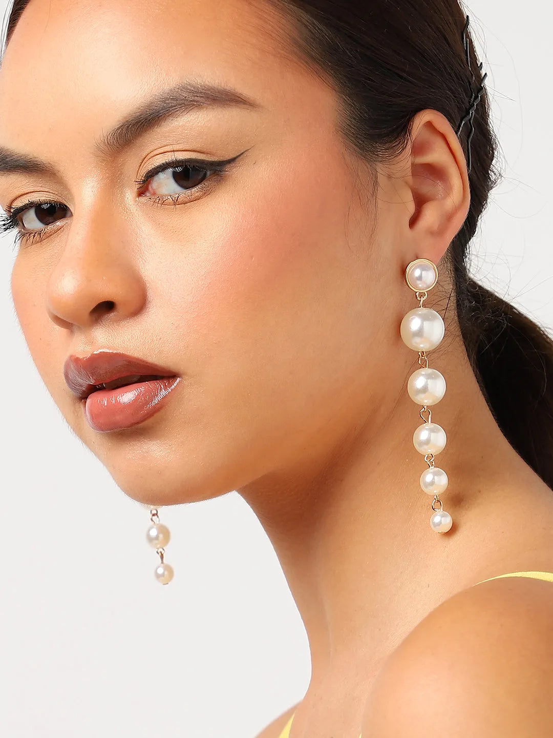 Gold Plated pearls Drop Earring