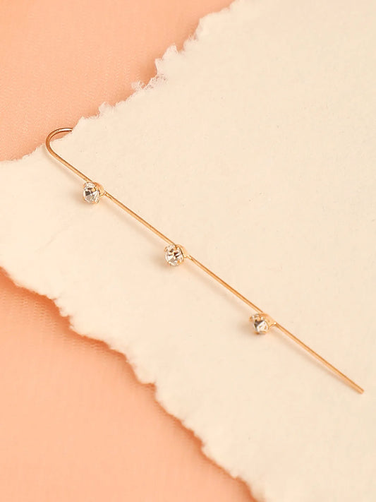 Gold Plated Designer Stone Ear Cuffs