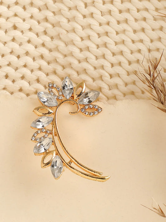 Gold Plated Designer Stone Ear Cuffs