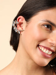 Gold Plated Designer Stone Ear Cuffs