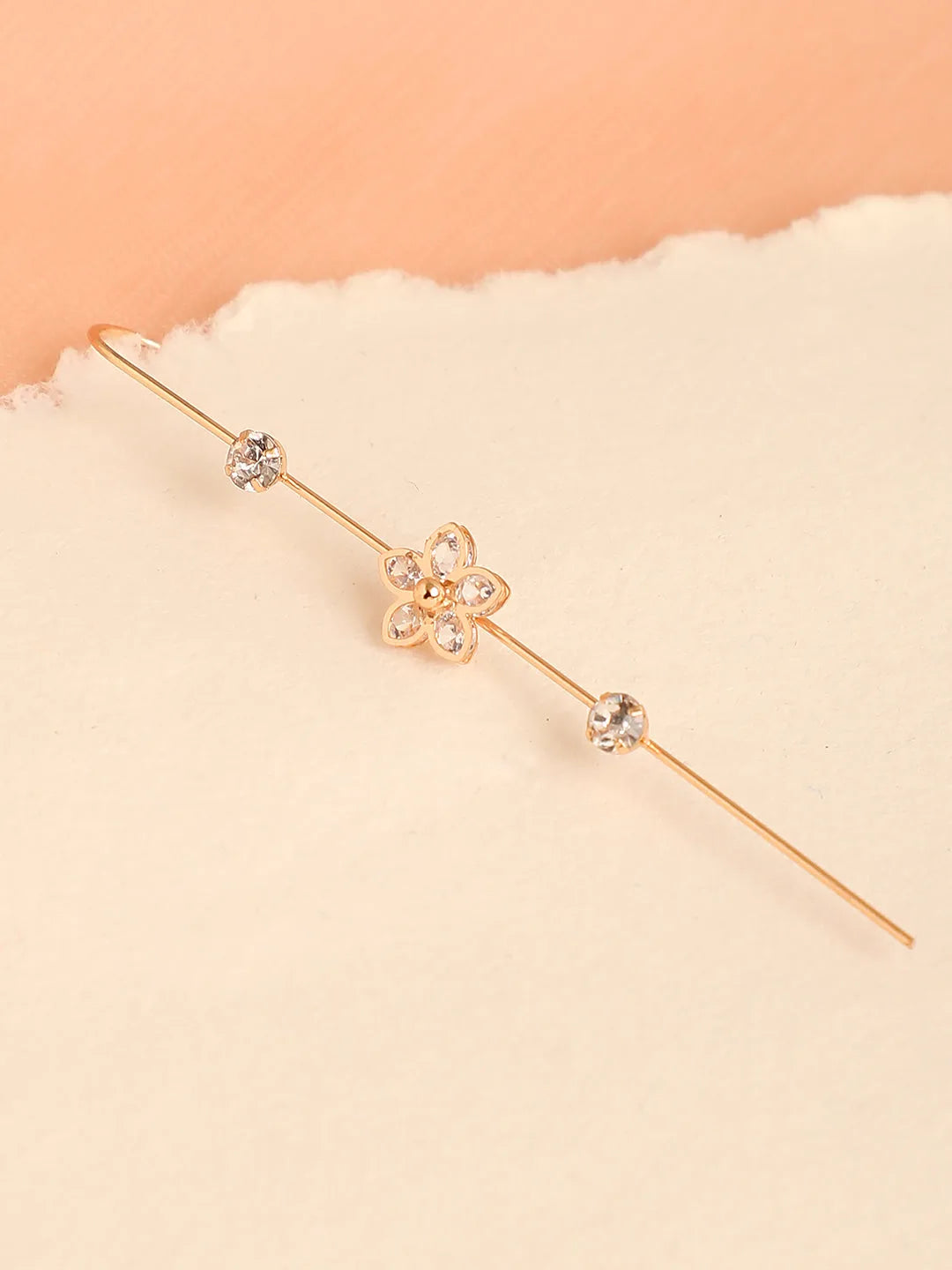 Gold Plated Designer Stone Ear Cuffs