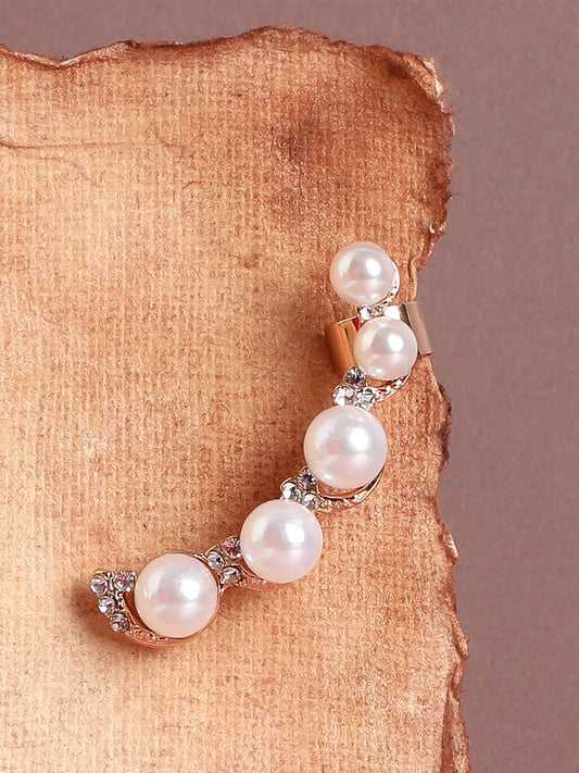 Gold Plated Pearls Ear Cuffs