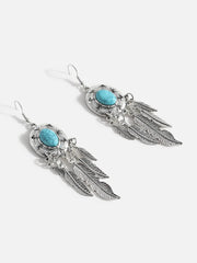 Silver Plated Designer Stone Drop Earring