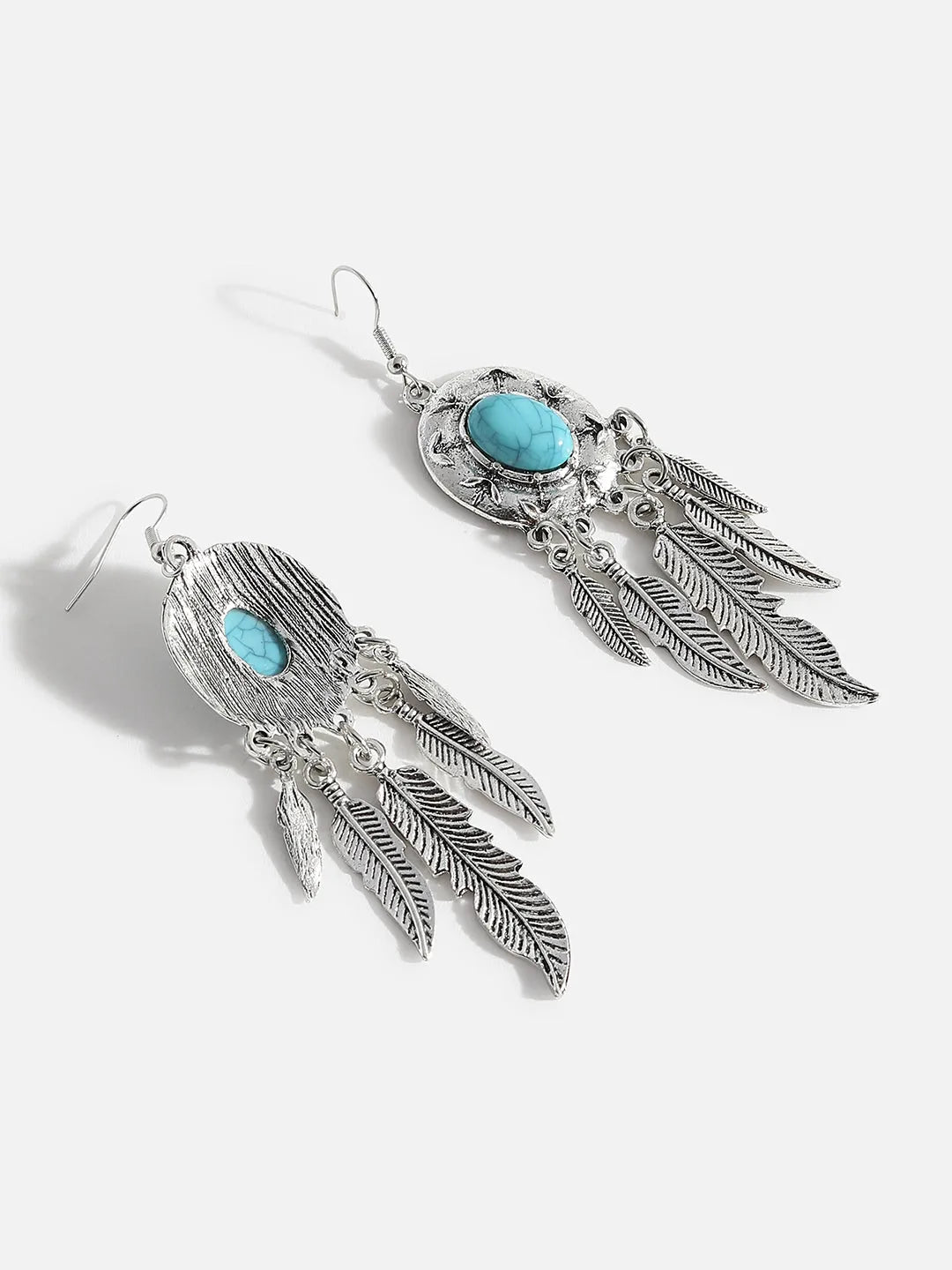 Silver Plated Designer Stone Drop Earring