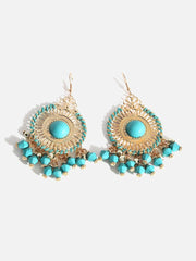 Gold Plated Designer Stone Drop Earring