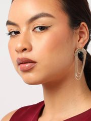 Gold Plated Designer Stone Drop Earring