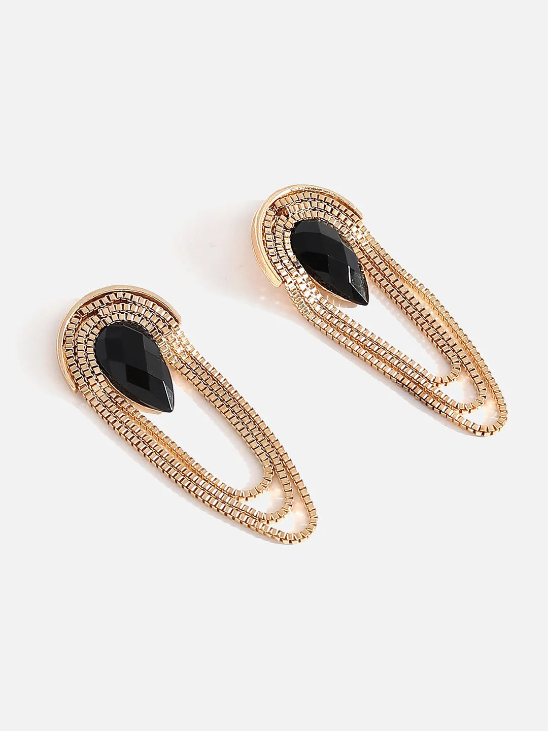 Gold Plated Designer Stone Drop Earring