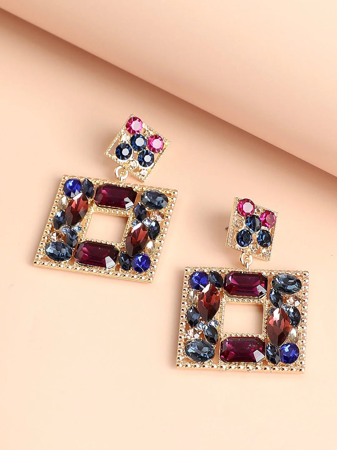 SOHI - Gold Plated Designer Stone Drop Earring