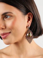 Gold Plated Designer Stone Drop Earring