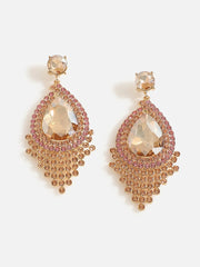 Gold Plated Designer Stone Drop Earring